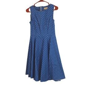 Grace Karen women's Blue polka-dot fit-n-flare dress size small